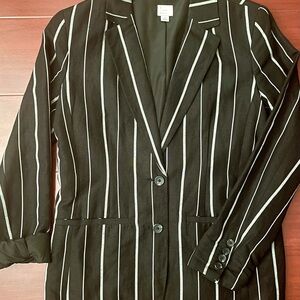 a new day Black and White Pinstripe Blazer